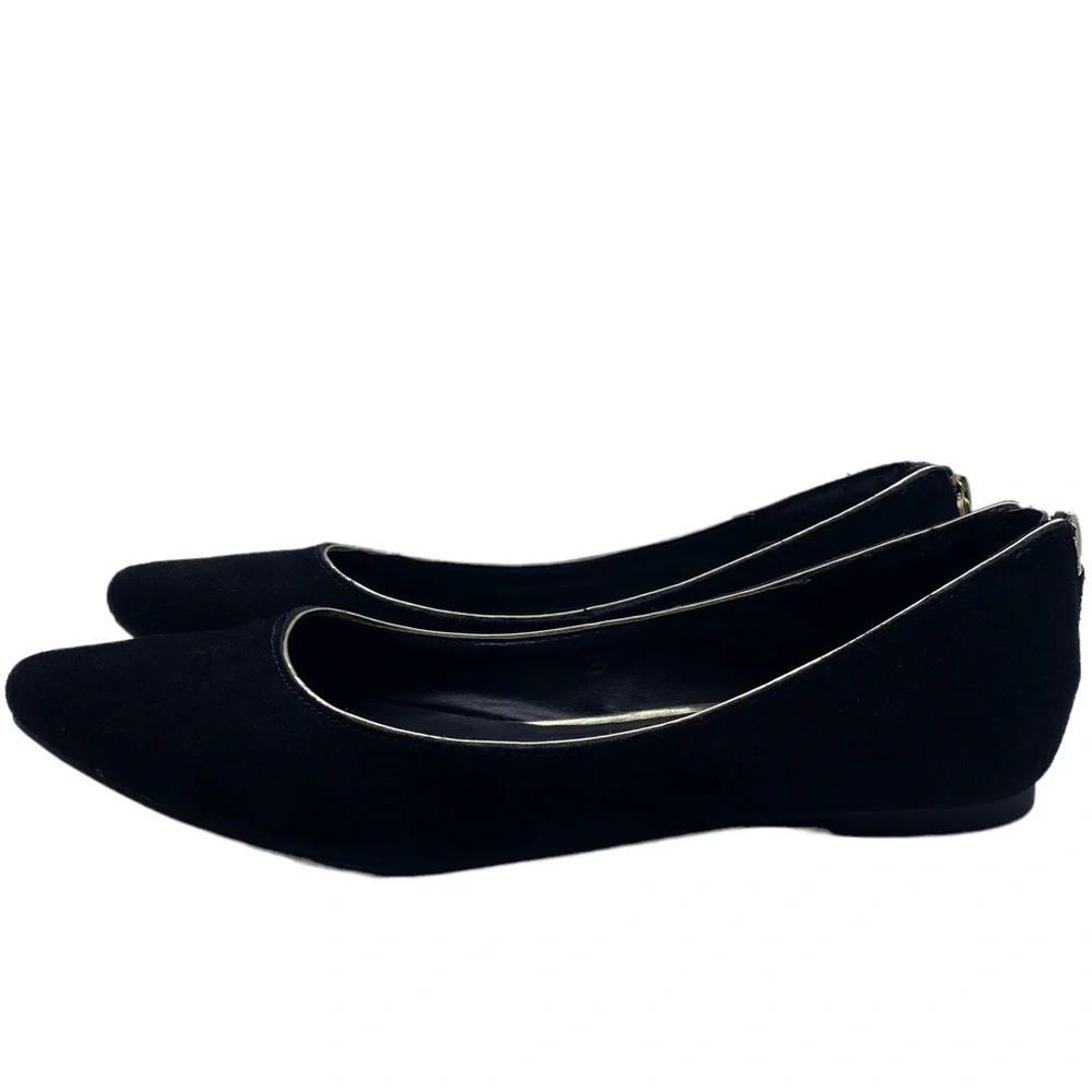 Banana Republic Black Suede Point Toe Slip On Flats Size 7.5_2